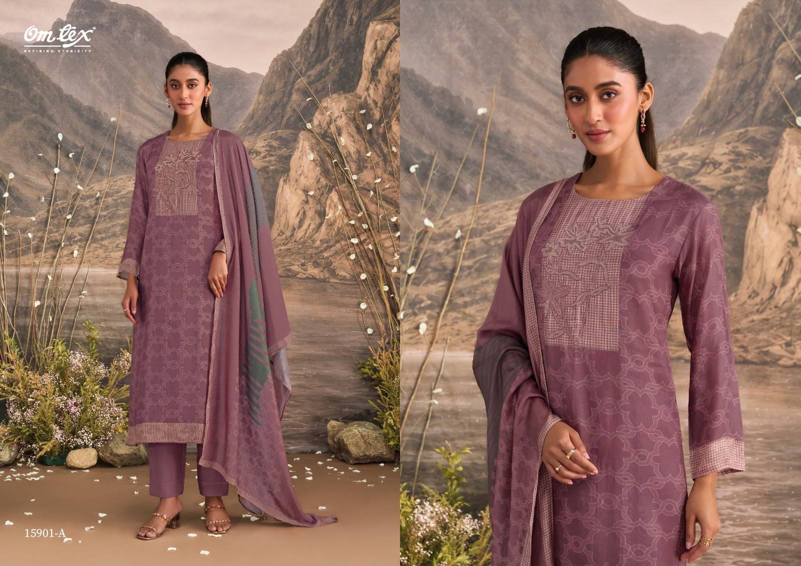 MARGO By Om Tex 15901 Series Beautiful Festive Suits Stylish Colorful Fancy Casual Wear & Ethnic Wear Muslin Silk Dresses At Wholesale Price